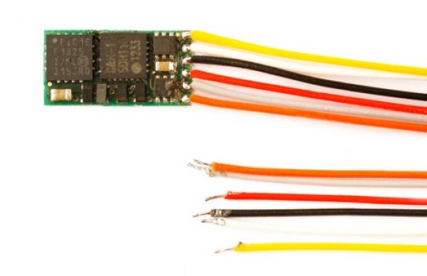 D&H DH05C (2. Generation), Mikro-Lokdecoder, 0.5 A, SX1, SX2, DCC, 6 Ausgänge, SUSI